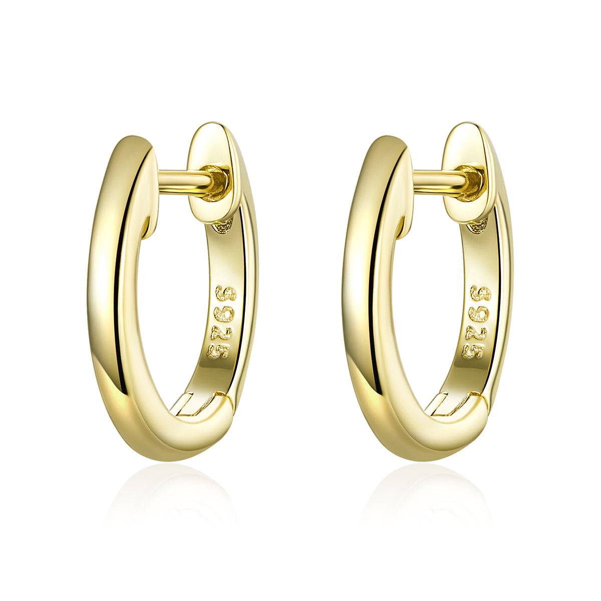 925 Sterling Silver Plated Black Gold Earrings for Women