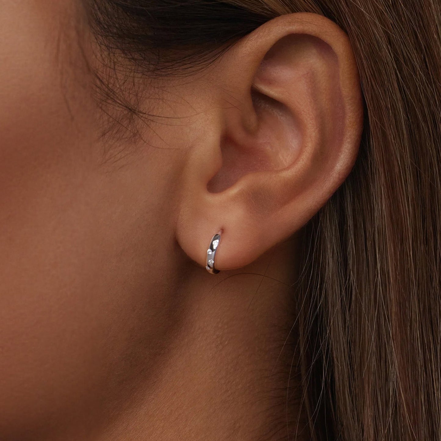 925 Sterling Silver Moissanite Earrings for Women - White Gold Plated