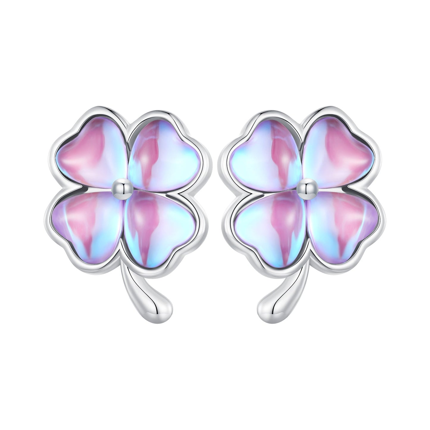 925 Sterling Silver Transparent Glass Earrings for Women
