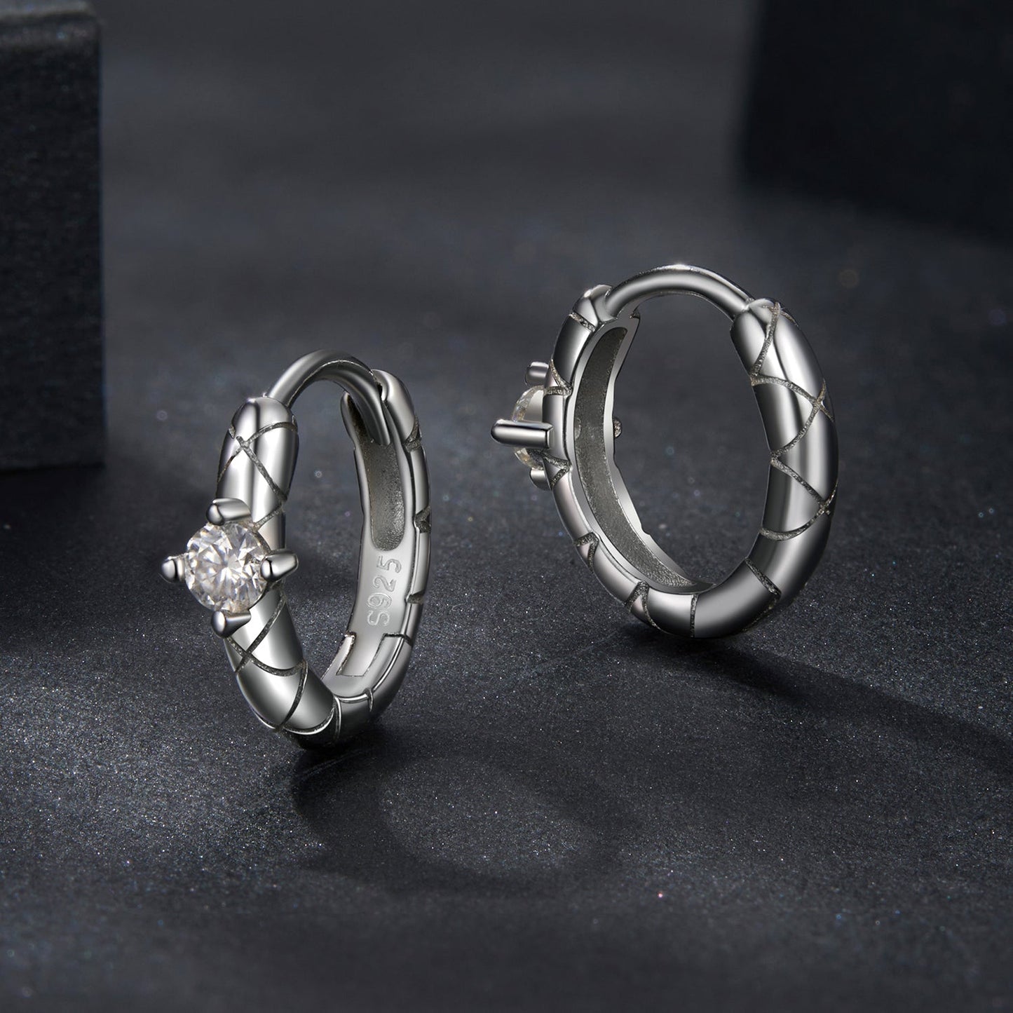 925 Sterling Silver Moissanite Earrings 1.3cm for Women