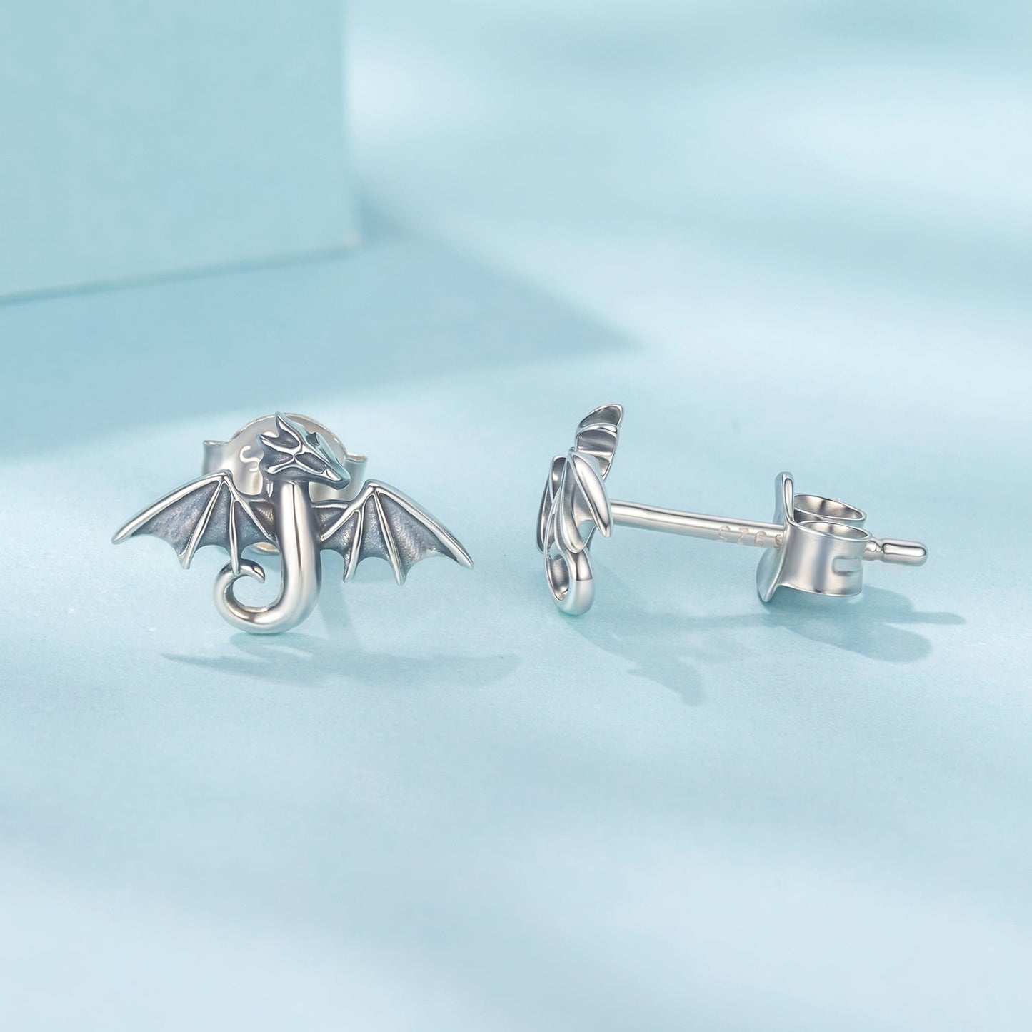 925 Sterling Silver Earrings with Oxidized Finish, 0.7*1.1cm