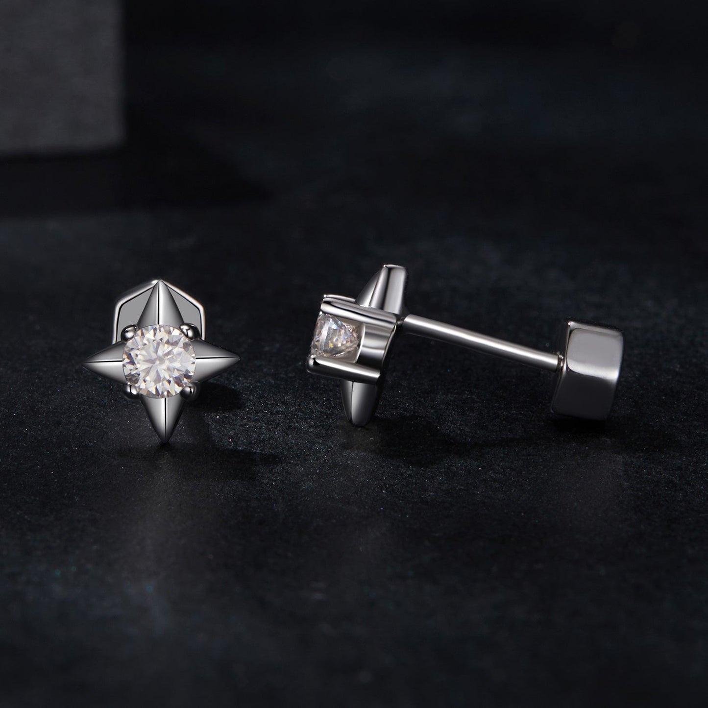925 Sterling Silver 0.1 Carat Moissanite Earrings for Women