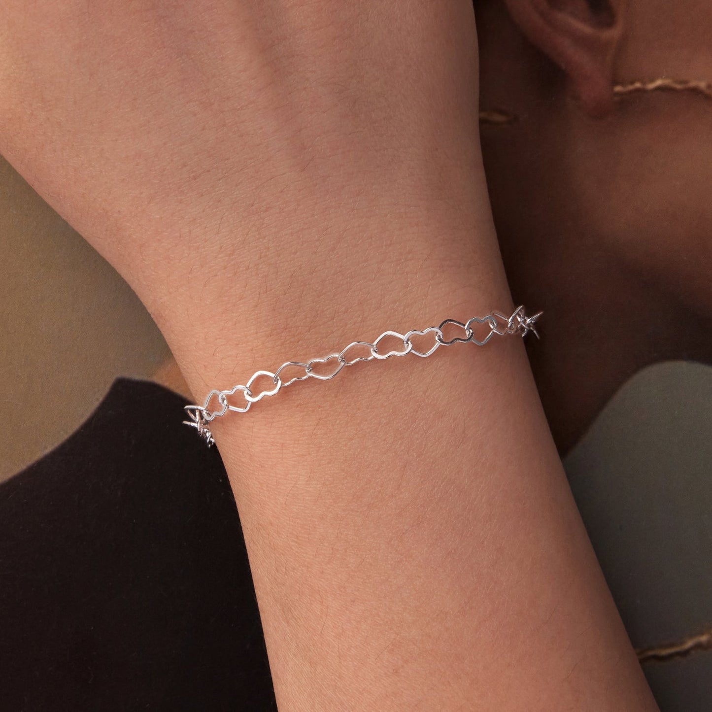 925 Sterling Silver Plated White Gold Adjustable Bracelet for Women