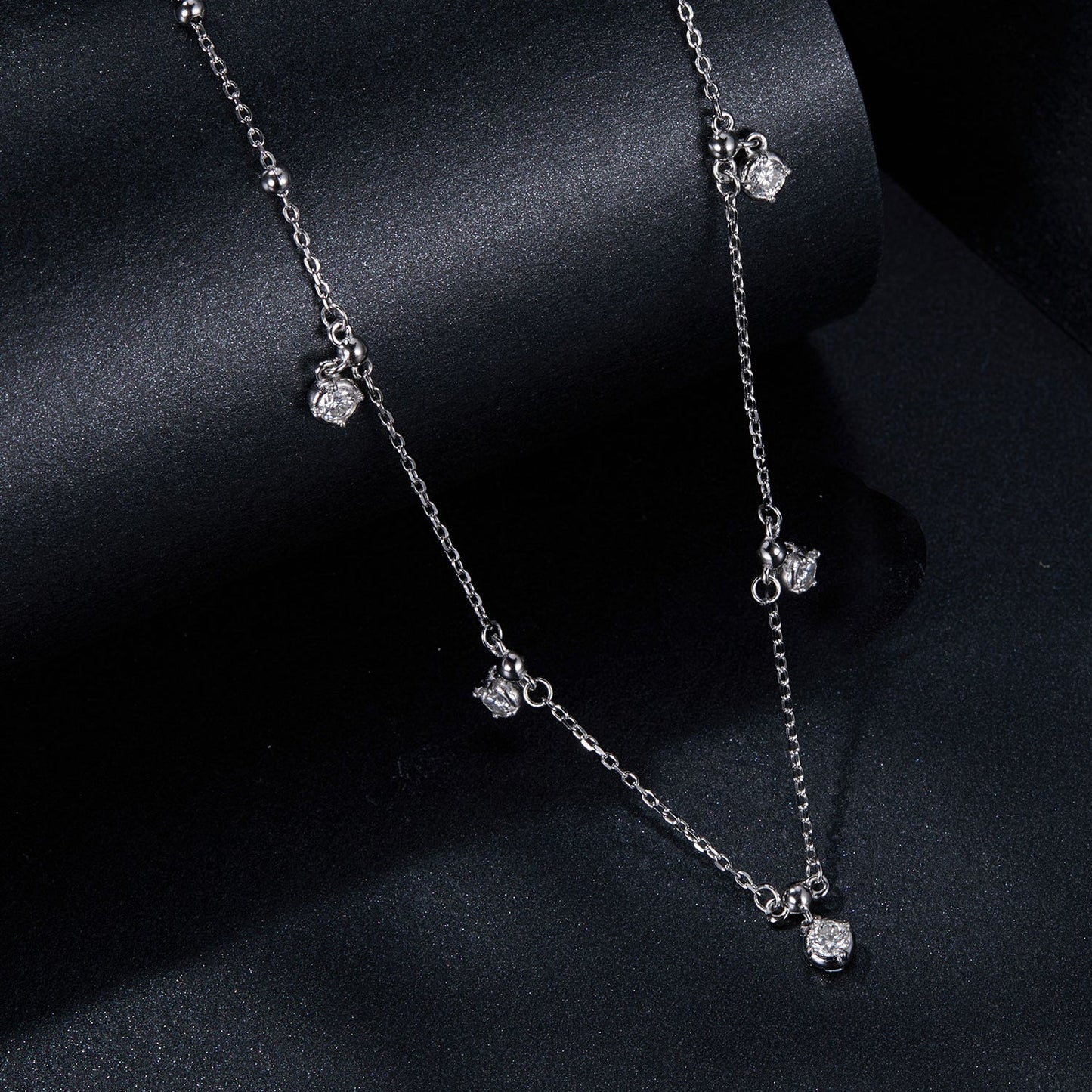925 Sterling Silver 3mm Moissanite Necklace for Women