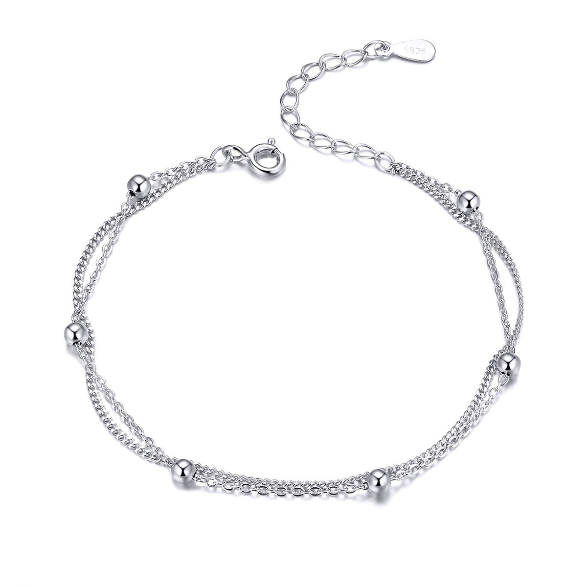 925 Sterling Silver Adjustable 19cm Bracelet for Women