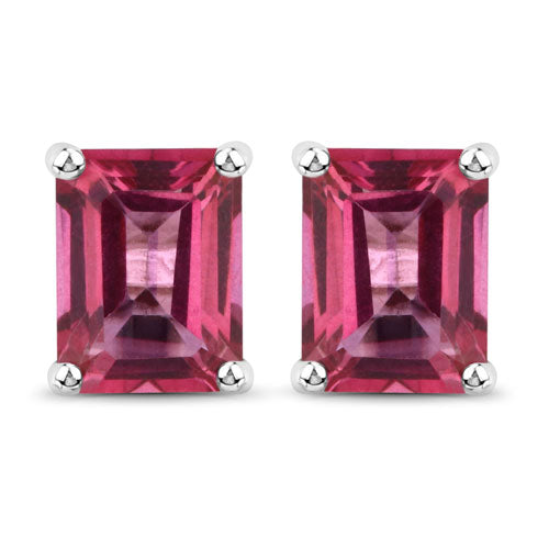 3.20 Carat Genuine Pink Topaz .925 Sterling Silver Earrings
