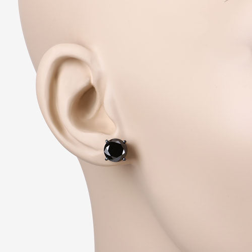 4.81 Carat Genuine Black Diamond 14K White Gold Earrings