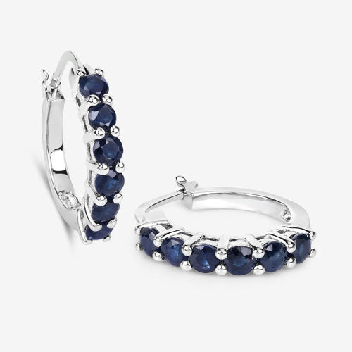 1.32 Carat Genuine Blue Sapphire .925 Sterling Silver Earrings