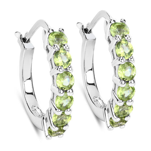 1.20 Carat Genuine Peridot .925 Sterling Silver Earrings