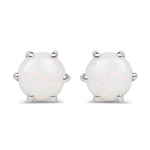 0.74 Carat Genuine Opal .925 Sterling Silver Earrings