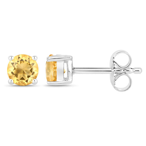 0.90 Carat Genuine Citrine .925 Sterling Silver Earrings