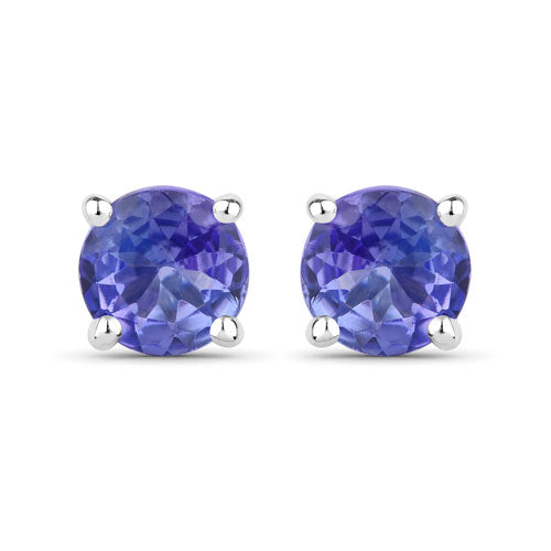 0.46 Carat Genuine Tanzanite .925 Sterling Silver Earrings