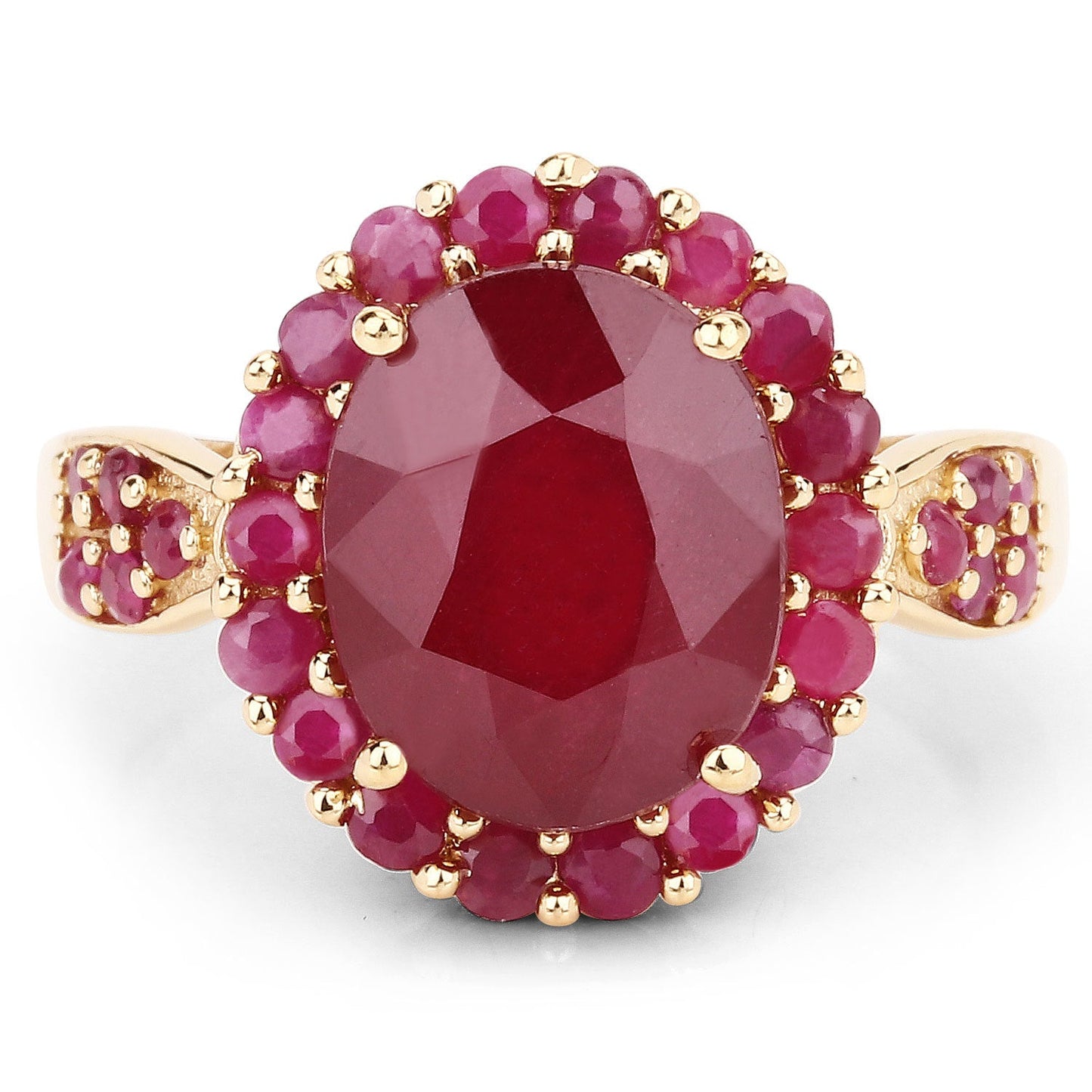 5.09 Carat Glass Filled Ruby and Ruby .925 Sterling Silver Ring