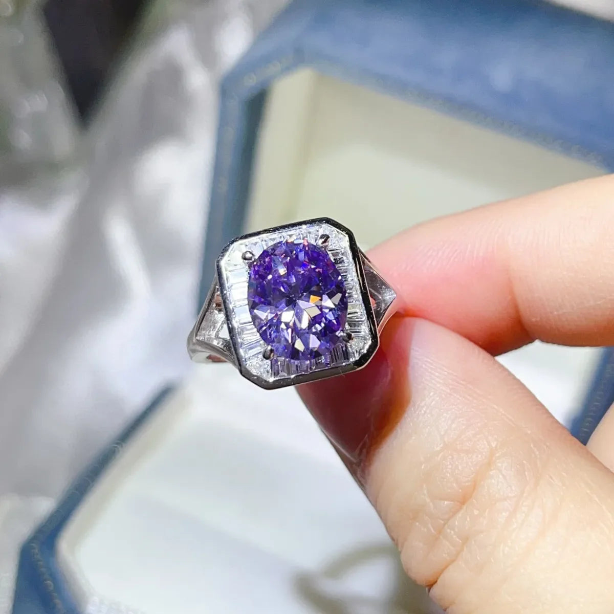 3 Carat Moissanite Square Ring
