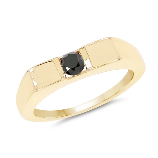 0.25 Carat Genuine Black Diamond .925 Sterling Silver Ring