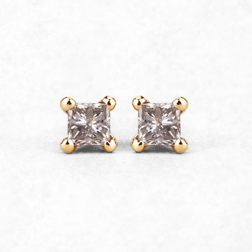 0.31 Carat Genuine Champagne Diamond 14K Yellow Gold Earrings (I1-I2)