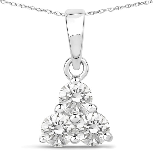 0.51 Carat Genuine Lab Grown Diamond 14K White Gold Pendant