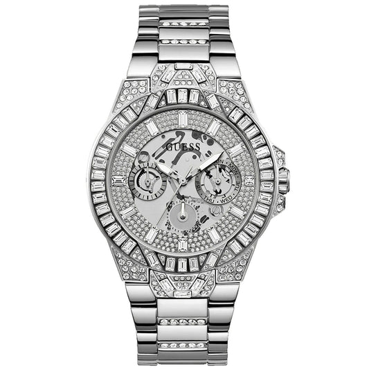 Guess Men's Trend Silver Tone Multi-function