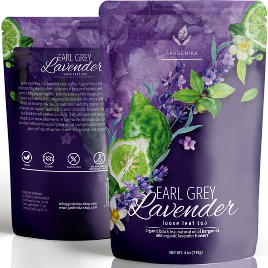 Earl Grey Lavender Tea, Black Tea with Bergamot - Organic & Kosher