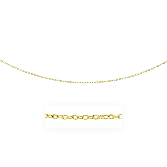 2.5mm 14k Yellow Gold Pendant Chain with Textured Links
