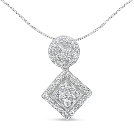 14K White Gold 1 cttw Diamond Pendant Necklace (H-I, I1-I2)