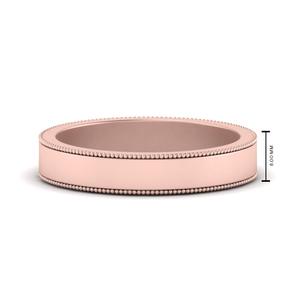 Flat Milgrain Mens Wedding Band