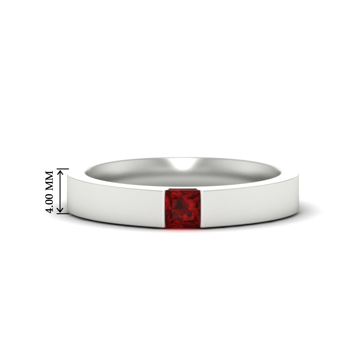 Half Bezel Solitaire Mens Engagement Ring