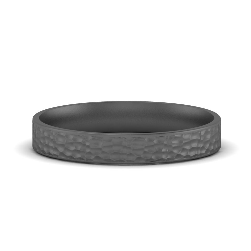 5 MM Hammered Finish Mens Wedding Band
