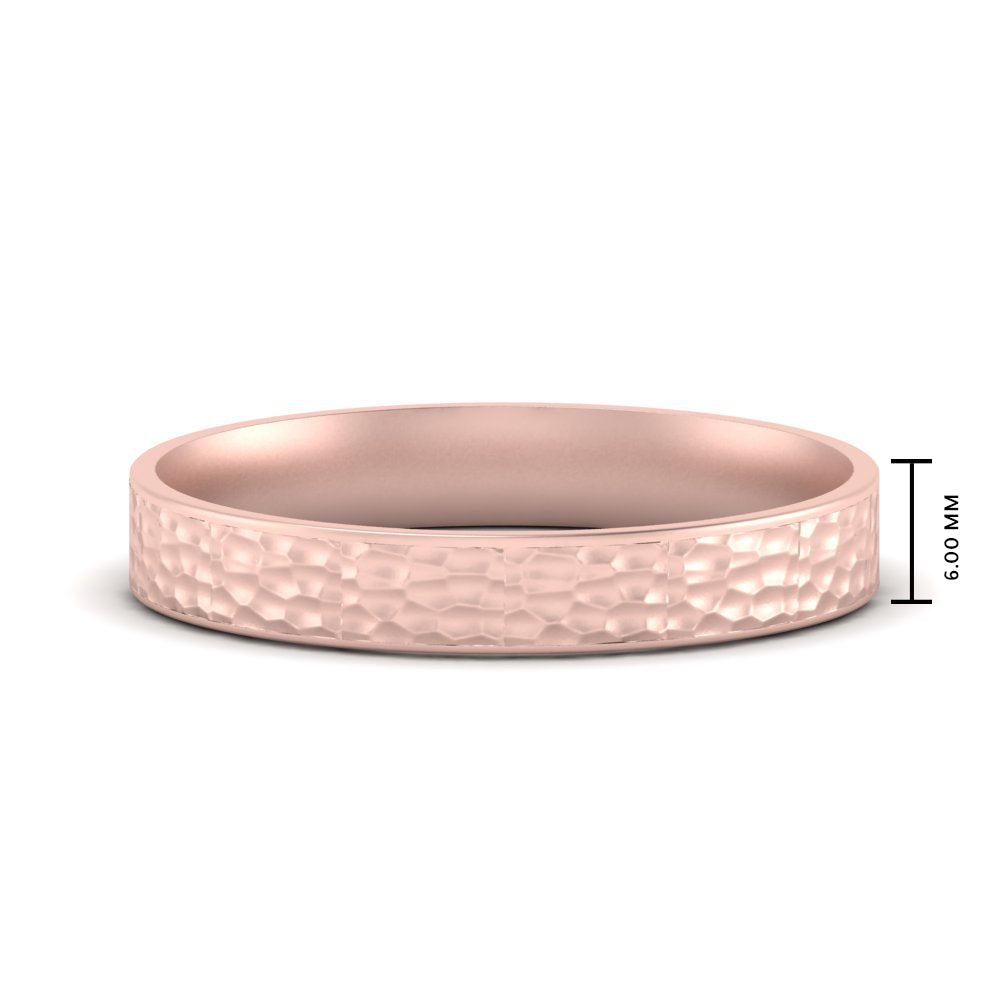 5 MM Hammered Finish Mens Wedding Band