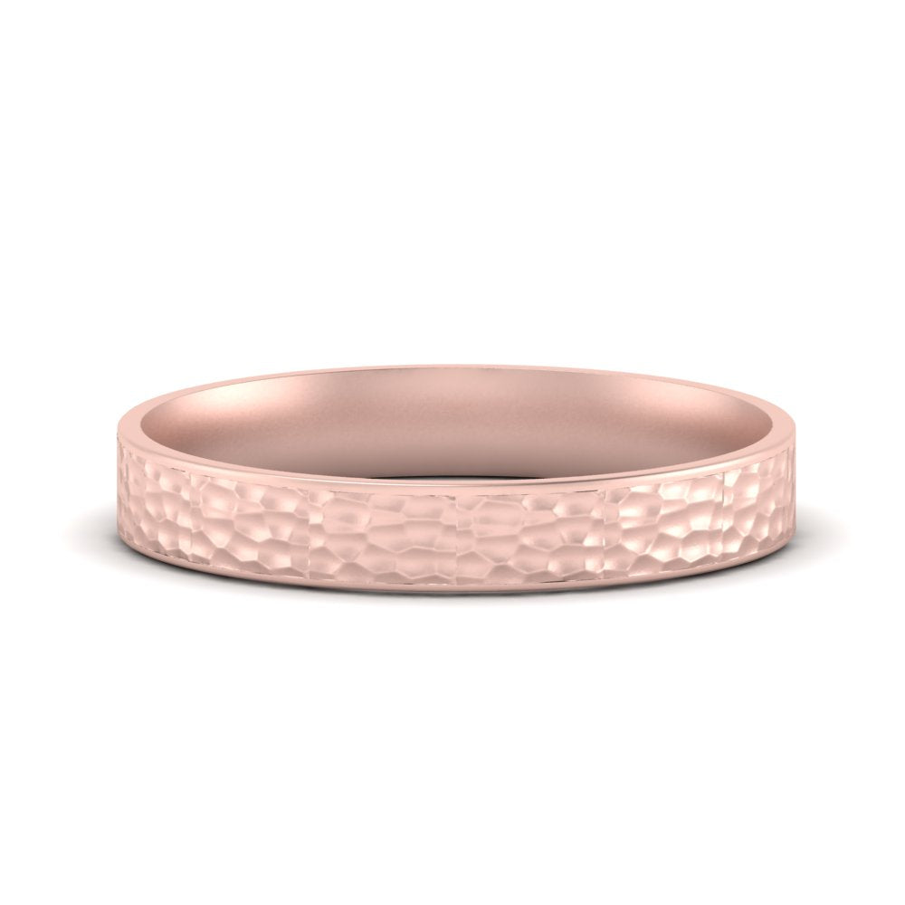5 MM Hammered Finish Mens Wedding Band