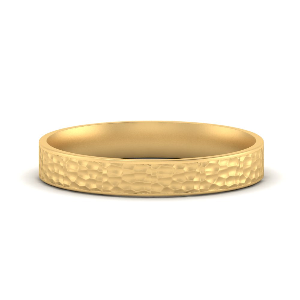 5 MM Hammered Finish Mens Wedding Band