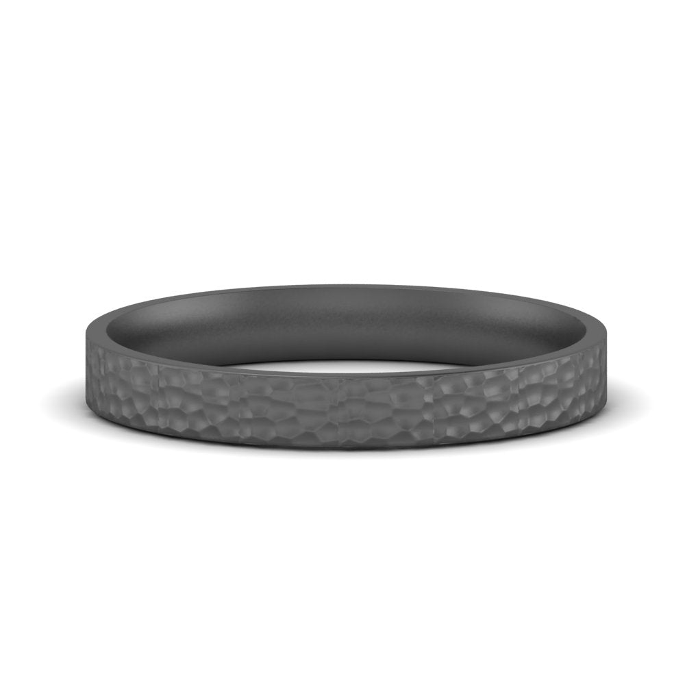 Hammered Wedding Band Comfort Fit 5 mm