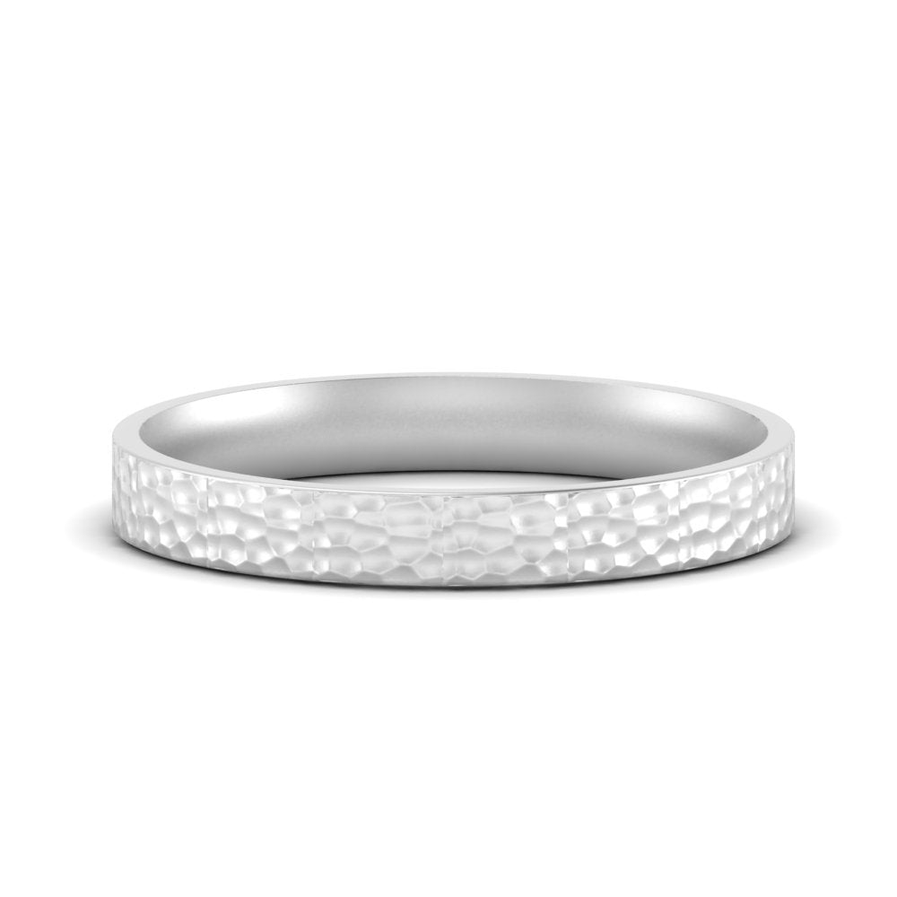 Hammered Wedding Band Comfort Fit 5 mm