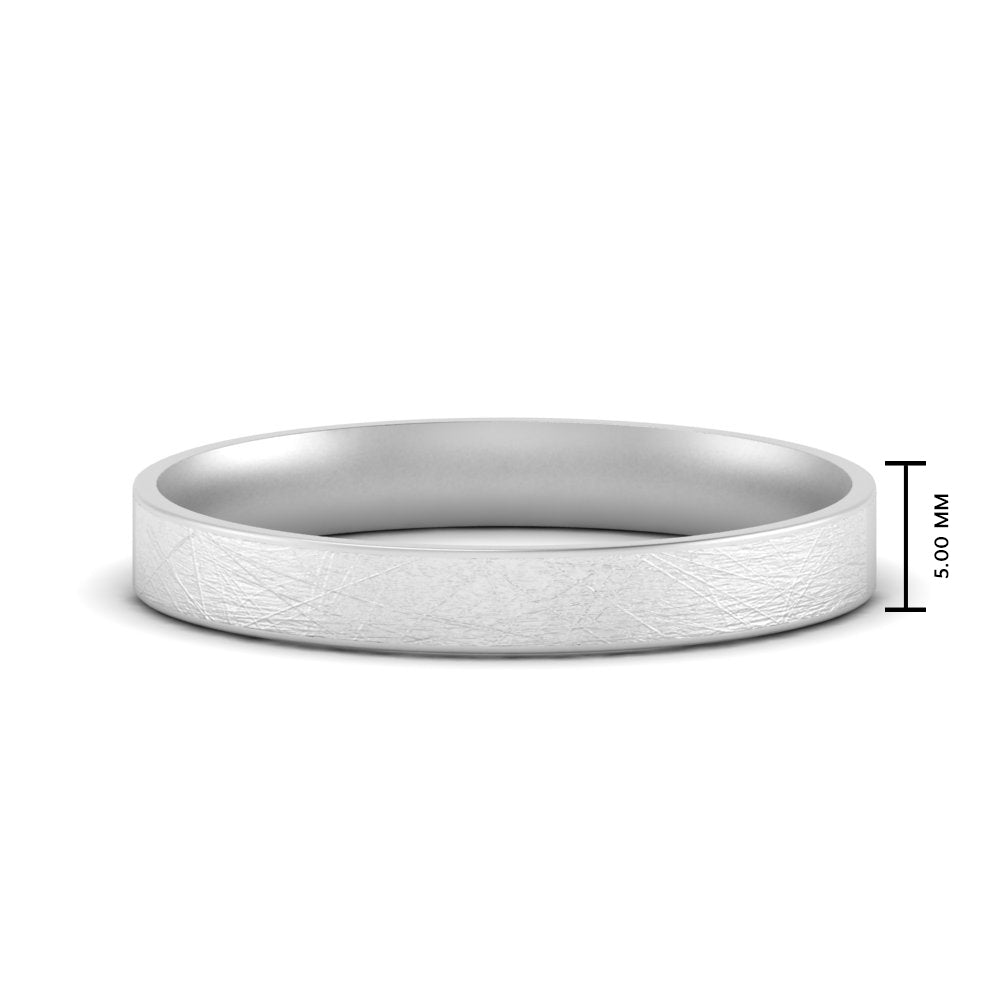Ice Textured Mens 5mm Comfort Fit Wedding Band