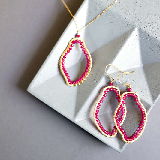 Ruby Quartz Freestyle Jewelry Set