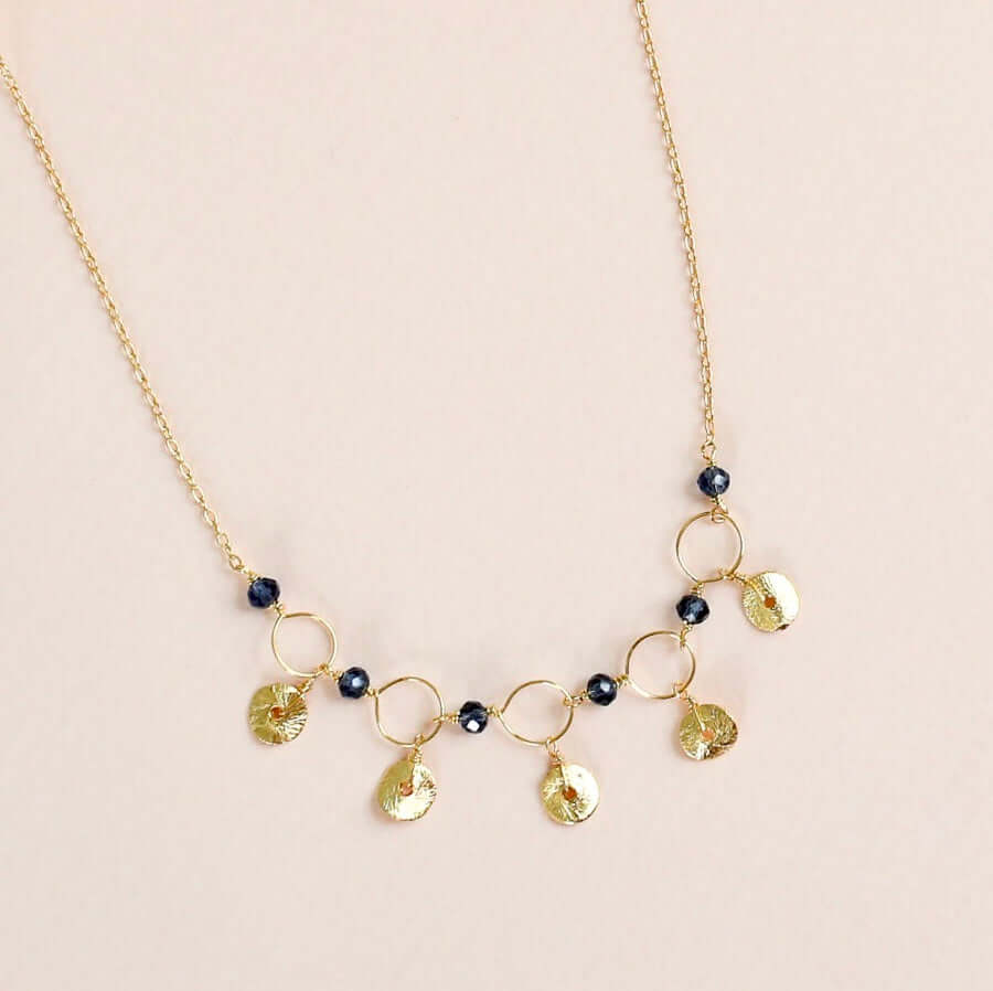 Orange Chalcedony Mini Chain Loop Necklace