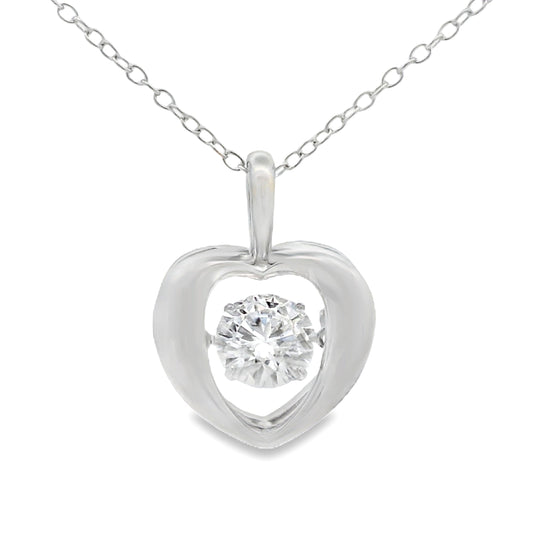 1.00ct Moissanite Heart Love Pendant Sterling Silver