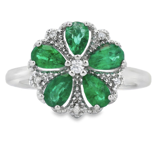 1.03ct Emerald Zircon Ring Sterling Silver
