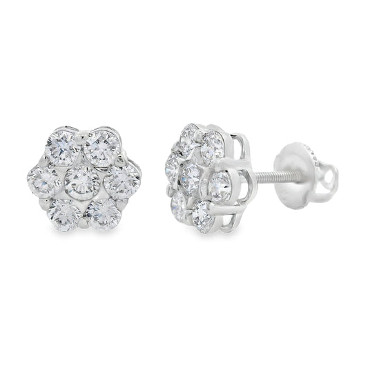 1.50ct Lab Grown Diamond Earrings Sterling Silver