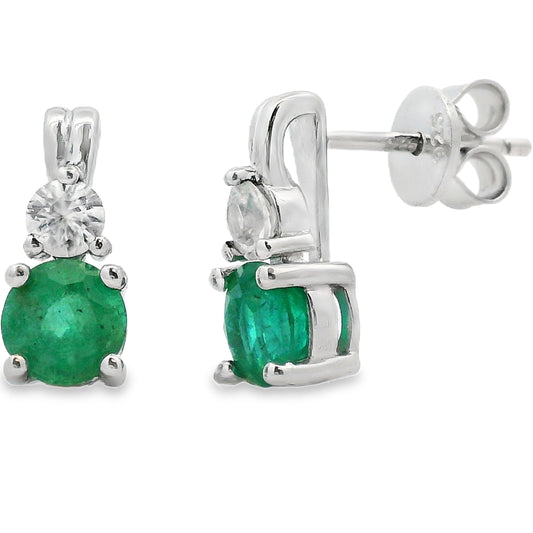 1.32ct Emerald Zircon Earrings Sterling Silver