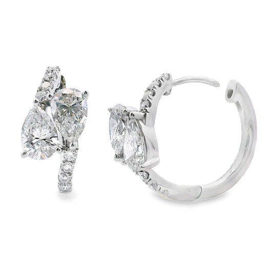 1.50ct Lab Grown Diamond Hoop Earrings 10KT White Gold