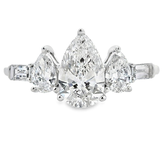 1.50ct Lab Grown Diamond 3 Stone Ring 14KT White Gold