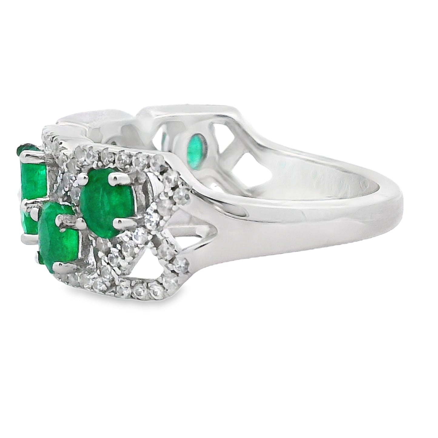 1.82ct Emerald Zircon Ring Sterling Silver