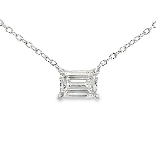 1.00ct Lab Grown Diamond Pendant Sterling Silver