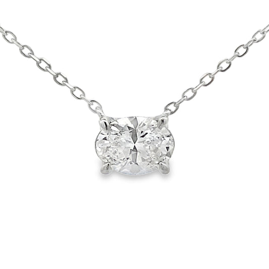 1.00ct Lab Grown Diamond Pendant Sterling Silver