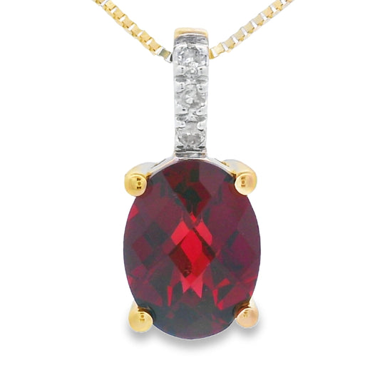 1.34ct Garnet Diamond Fashion Pendants 10KT Yellow Gold
