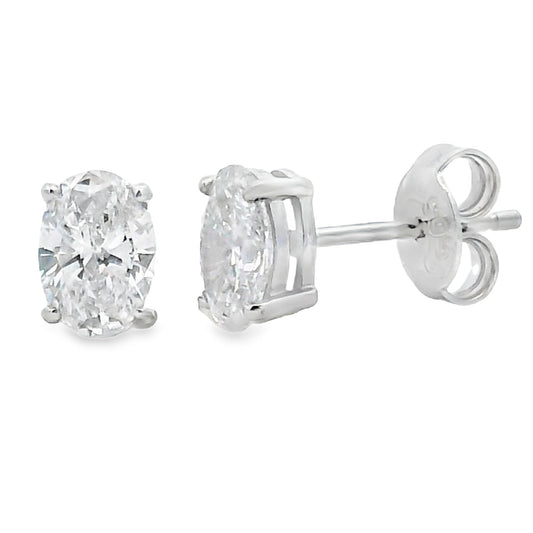 1.00ct Lab Grown Diamond Stud Earrings Sterling Silver