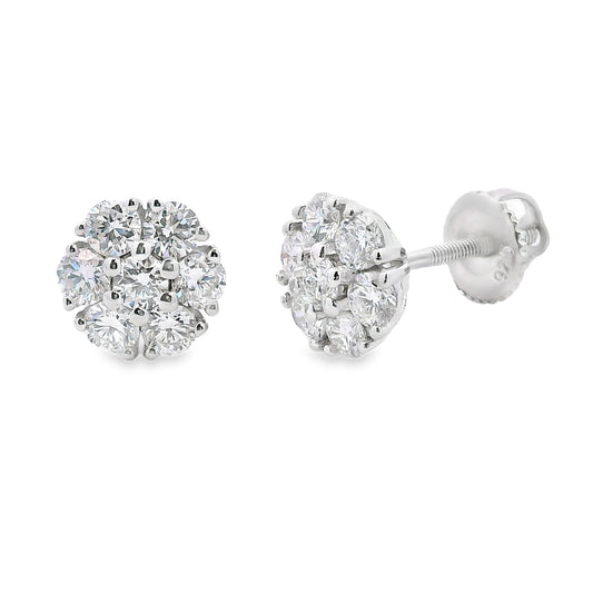 1.32ct Lab Grown Diamond Earrings Sterling Silver