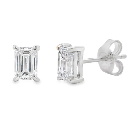 1.00ct Lab Grown Diamond Stud Earrings Sterling Silver