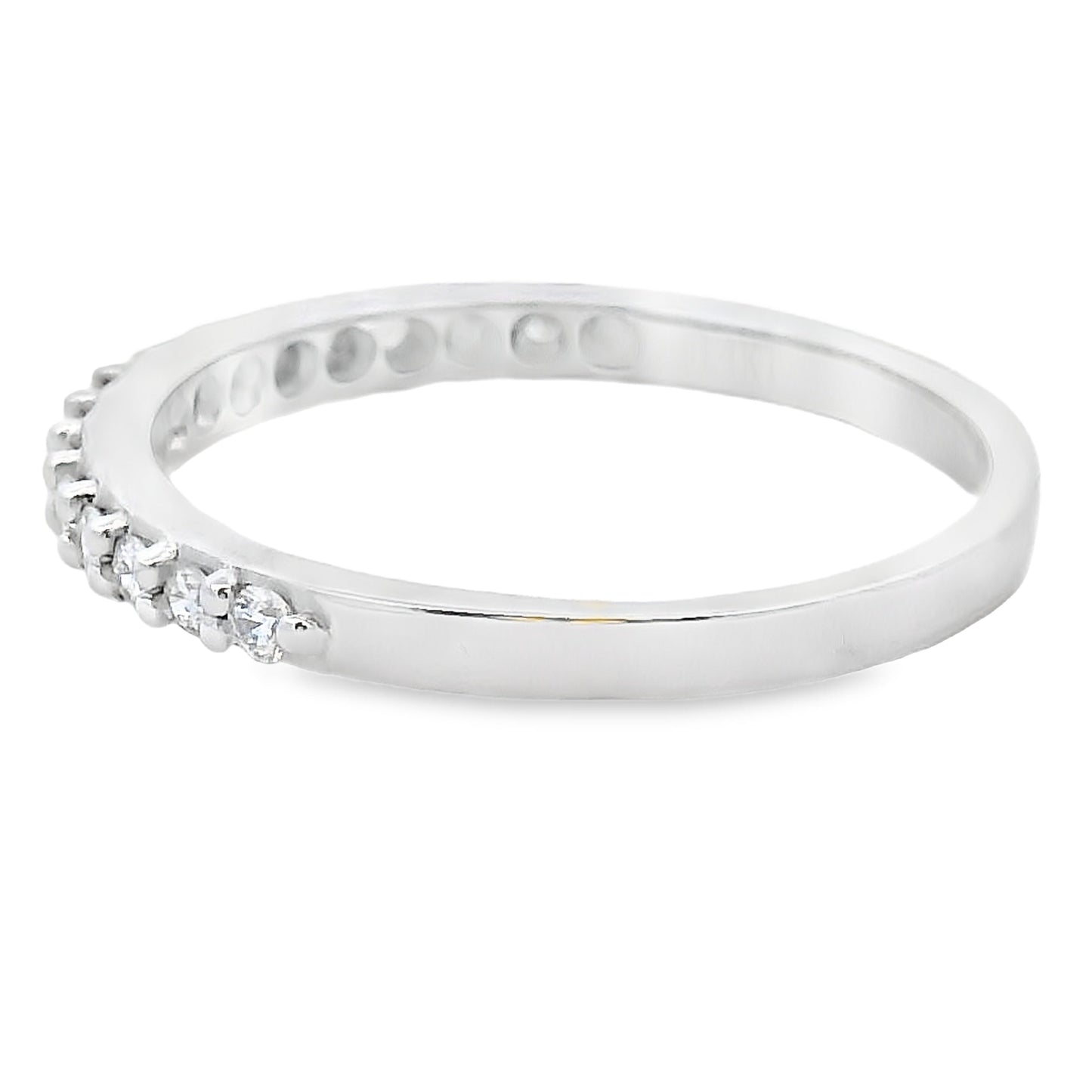 Natural .25ct Diamond Wedding Band Ring 14KT White Gold